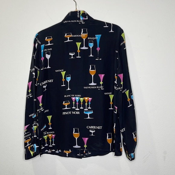 Nicole Taylor Wine Mom 90s Beaded Silk Blouse - Picture 3 of 10